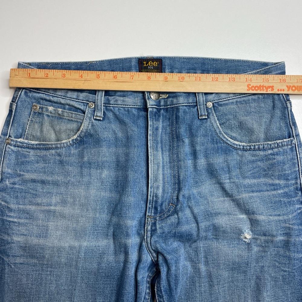 Lee 101 Rider Japanese Dry Selvedge Light Blue Denim Jeans 32X32 Made in Italy - Picture 14 of 15